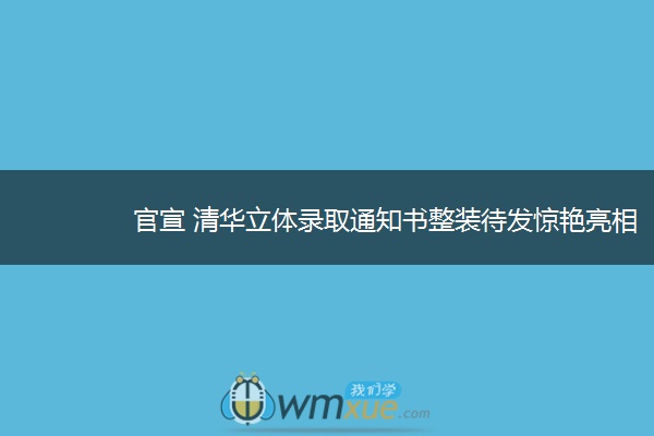 官宣 清华立体录取通知书整装待发惊艳亮相