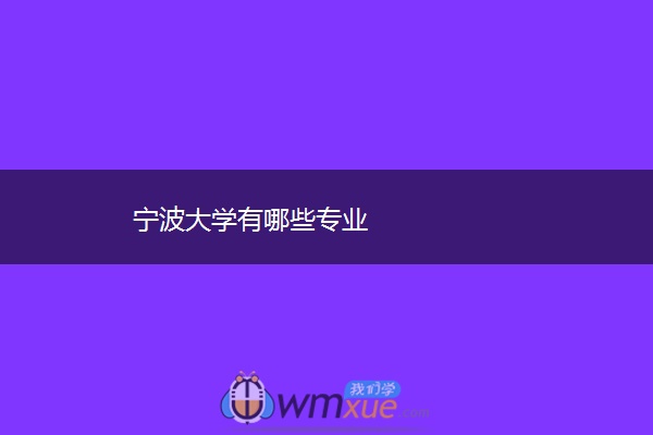 宁波大学有哪些专业