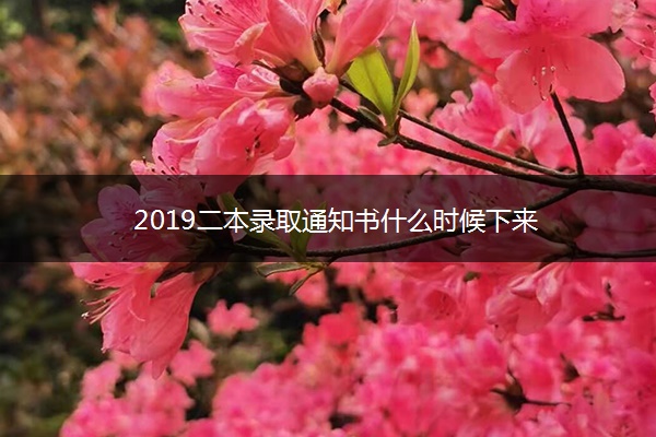 2019二本录取通知书什么时候下来