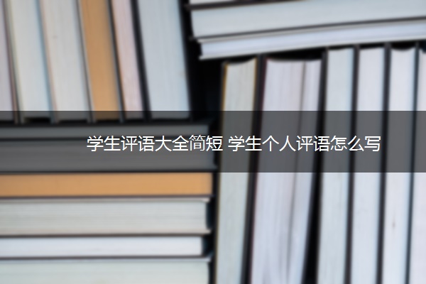 学生评语大全简短 学生个人评语怎么写