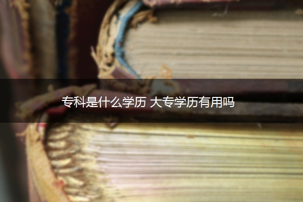专科是什么学历 大专学历有用吗