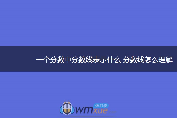 一个分数中分数线表示什么 分数线怎么理解