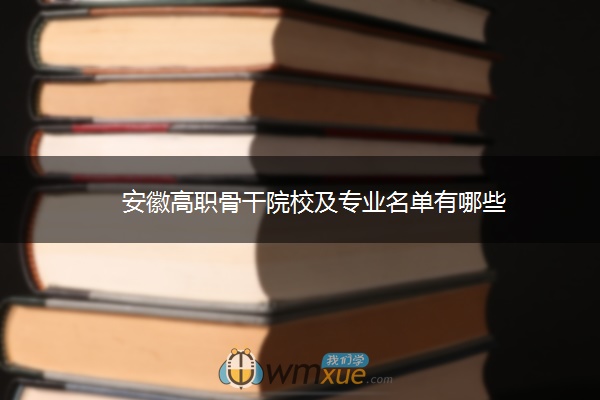 安徽高职骨干院校及专业名单有哪些
