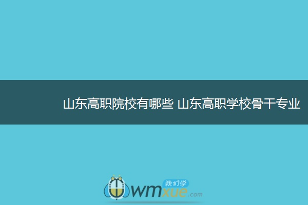 山东高职院校有哪些 山东高职学校骨干专业