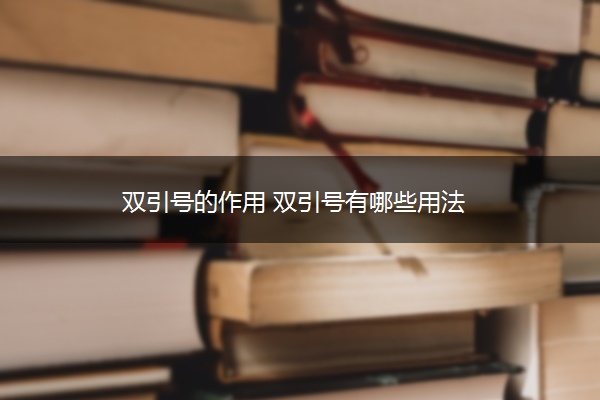 双引号的作用 双引号有哪些用法