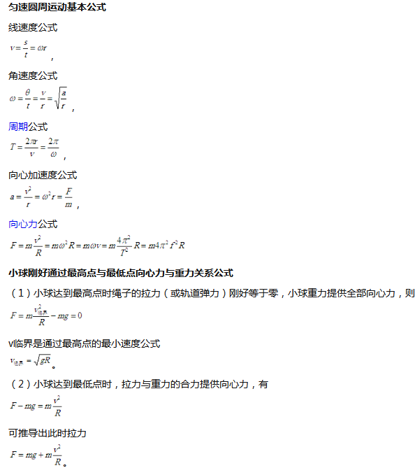高中物理圆周运动公式及解题思路技巧