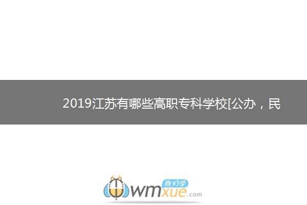 2019江苏有哪些高职专科学校[公办，民办]