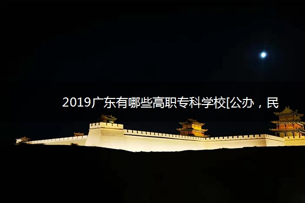 2019广东有哪些高职专科学校[公办，民办]