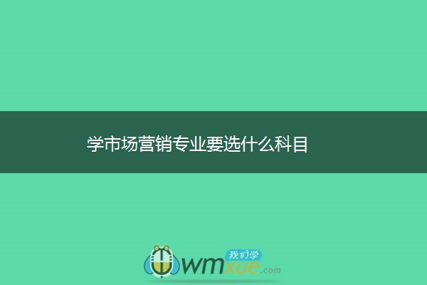 学市场营销专业要选什么科目