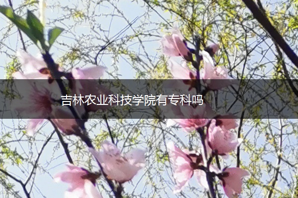 吉林农业科技学院有专科吗