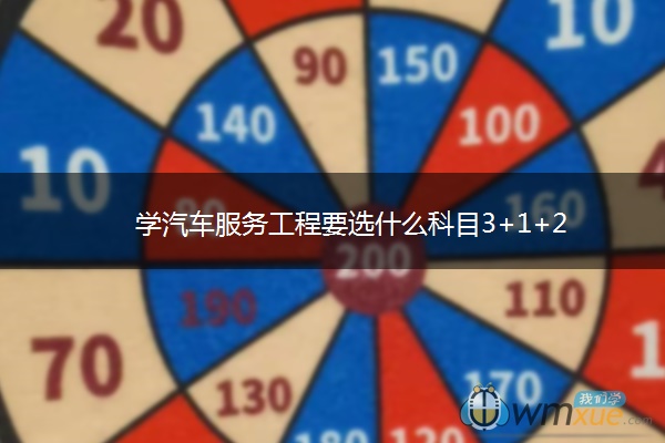 学汽车服务工程要选什么科目3+1+2