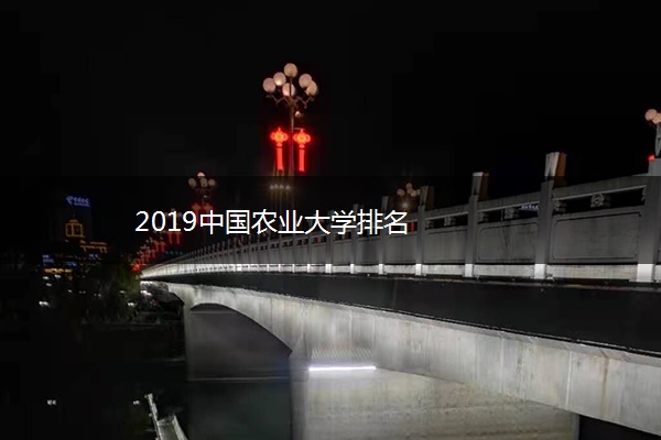 2019中国农业大学排名