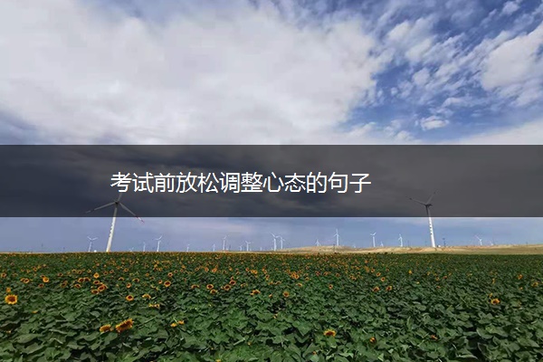 考试前放松调整心态的句子