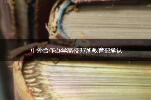 中外合作办学高校37所教育部承认