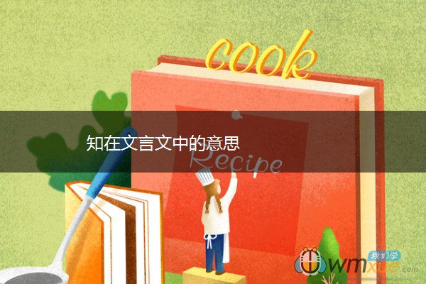 知在文言文中的意思