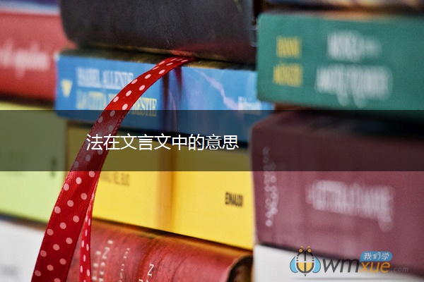 法在文言文中的意思
