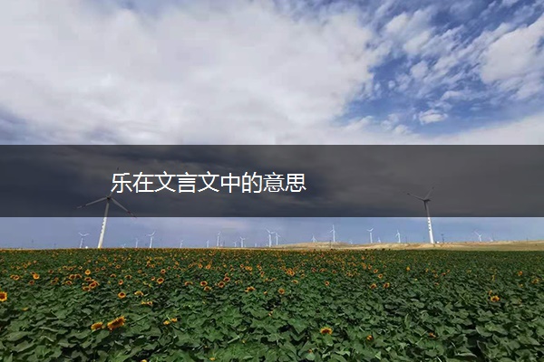 乐在文言文中的意思