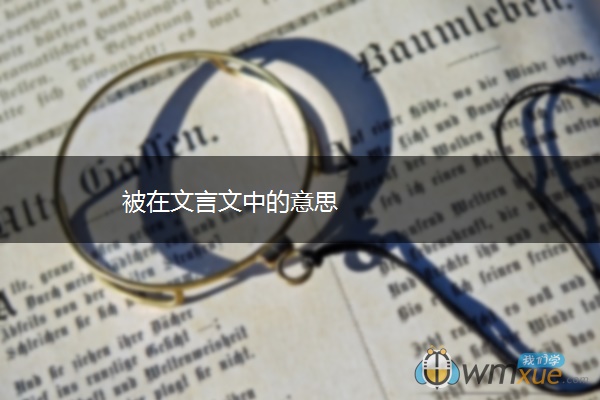 被在文言文中的意思