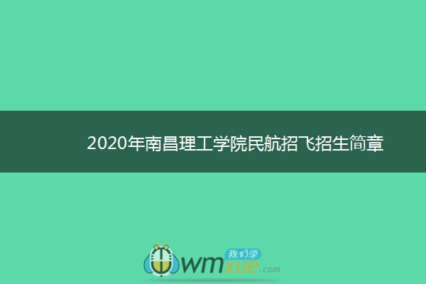 2020年南昌理工学院民航招飞招生简章