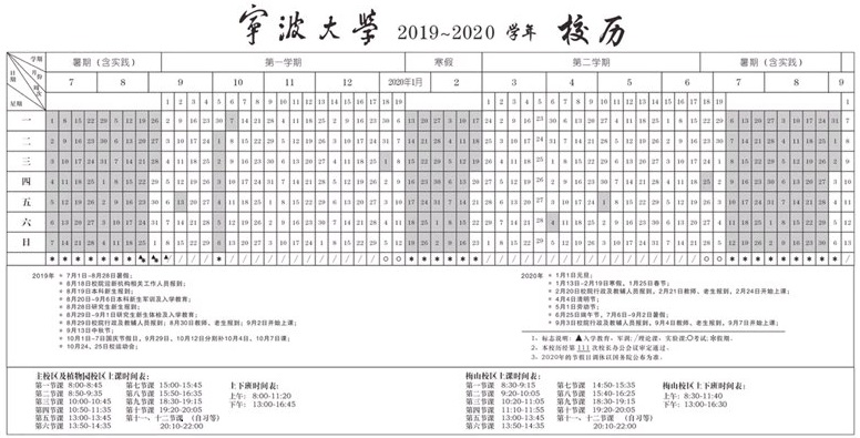 2020宁波大学寒假放假时间