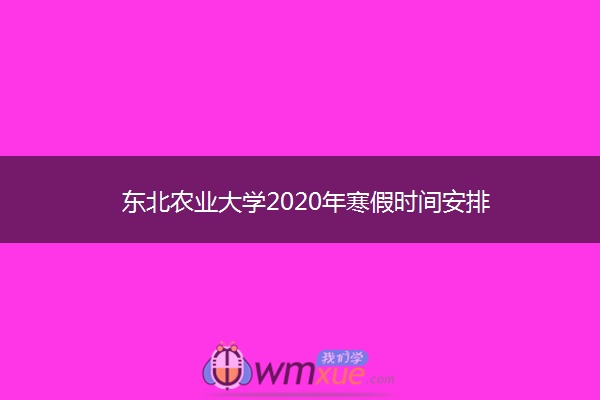 东北农业大学2020年寒假时间安排