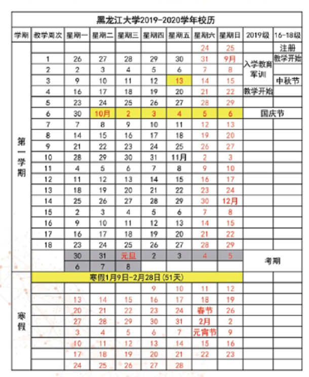 2020年黑龙江省各高校什么时候放寒假