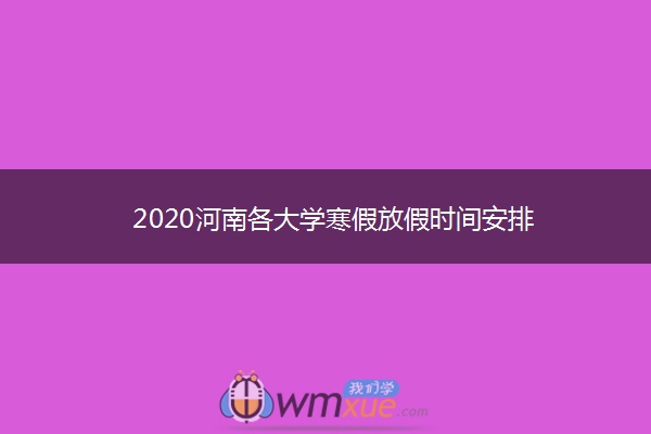 2020河南各大学寒假放假时间安排