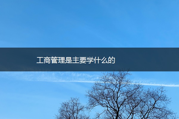 工商管理是主要学什么的