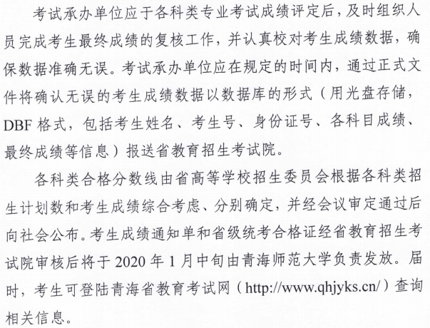 2020青海艺术类专业统考成绩查询时间