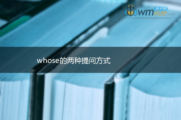 whose的两种提问方式