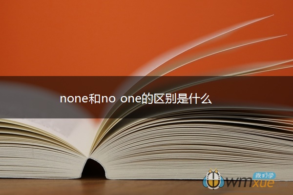 none和no one的区别是什么