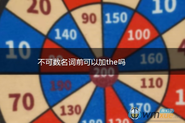 不可数名词前可以加the吗