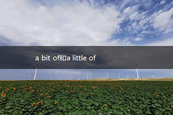 a bit of和a little of的区别 a bit of和a little of的区别