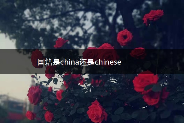 国籍是china还是chinese