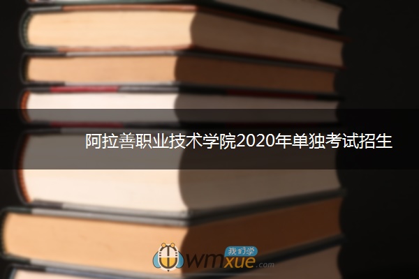 阿拉善职业技术学院2020年单独考试招生简章