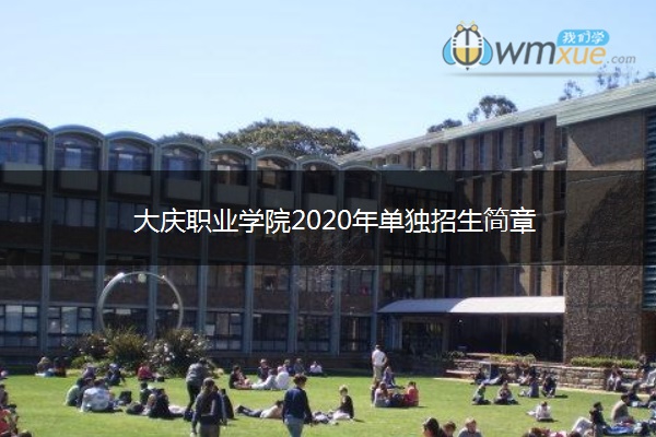 大庆职业学院2020年单独招生简章