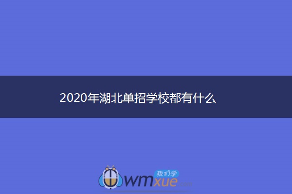 2020年湖北单招学校都有什么