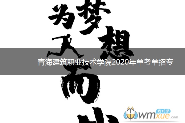 青海建筑职业技术学院2020年单考单招专业