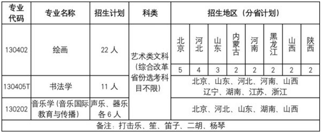 北京语言大学2020年艺术类招生简章及计划