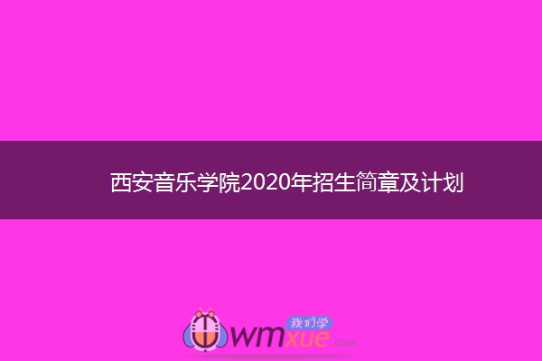 西安音乐学院2020年招生简章及计划