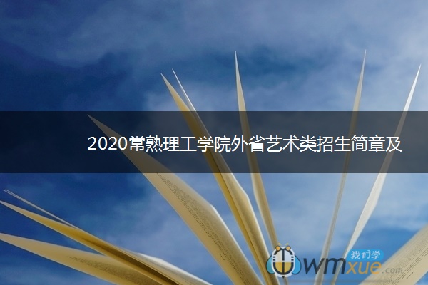 2020常熟理工学院外省艺术类招生简章及计划