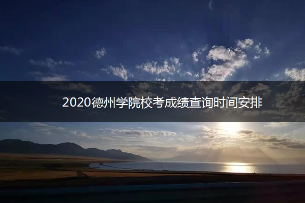 2020德州学院校考成绩查询时间安排