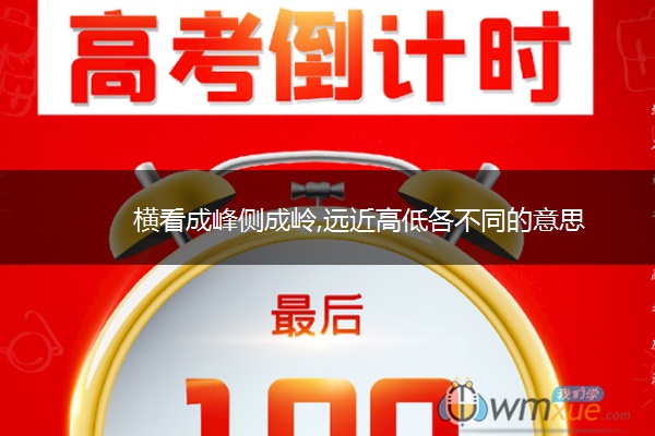 横看成峰侧成岭,远近高低各不同的意思