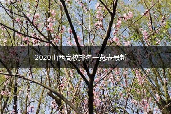 2020山西高校排名一览表最新