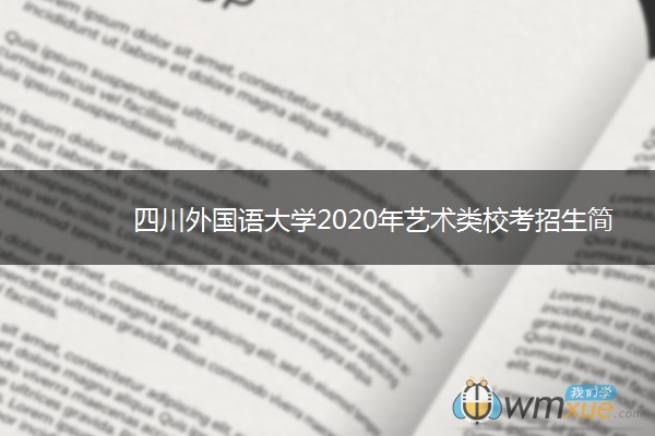 四川外国语大学2020年艺术类校考招生简章