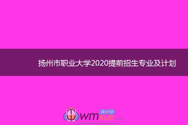 扬州市职业大学2020提前招生专业及计划