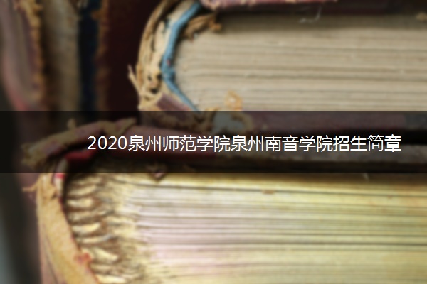 2020泉州师范学院泉州南音学院招生简章