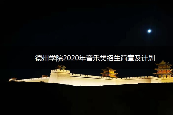 德州学院2020年音乐类招生简章及计划