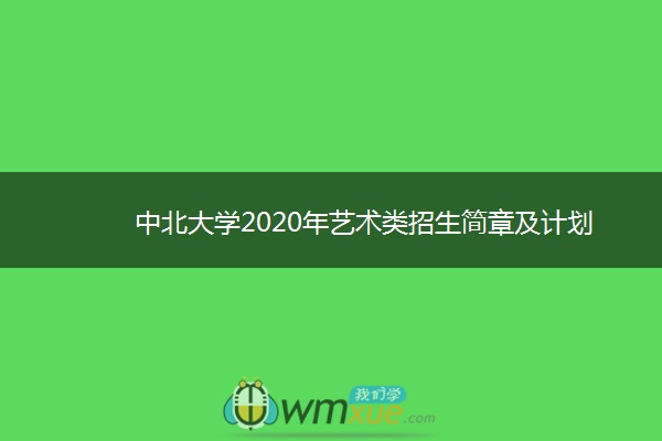 中北大学2020年艺术类招生简章及计划