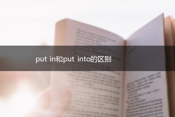 put in和put into的区别 put in和put into的区别